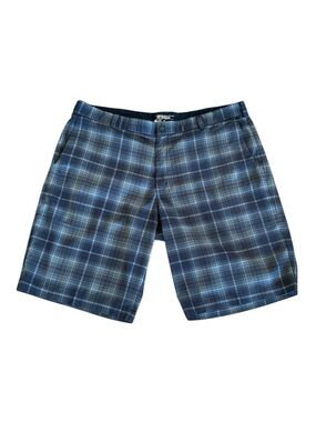 Nike Dri-Fit Tour Performance Stretch‎ Blue Plaid Golf Shorts Mens Size 40
